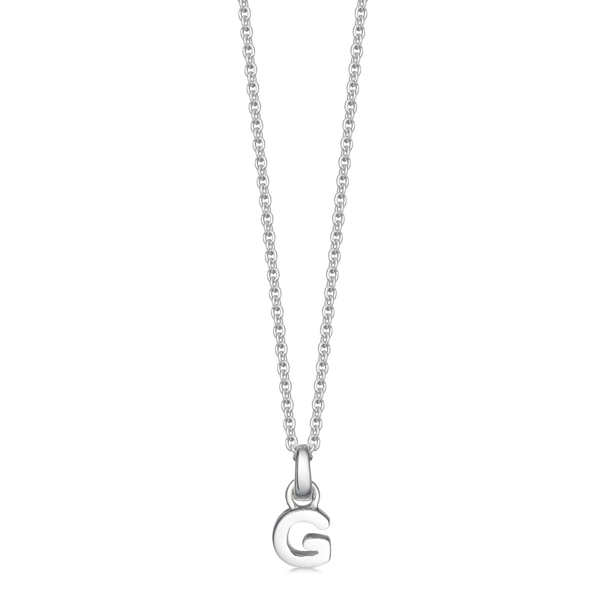 Mini Silver Letter "G" Initial Necklace - hersey-and-son