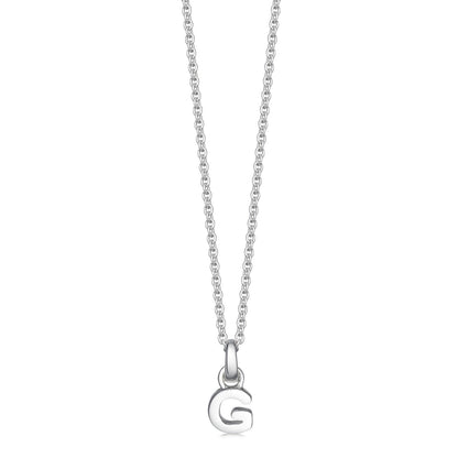 Mini Silver Letter "G" Initial Necklace