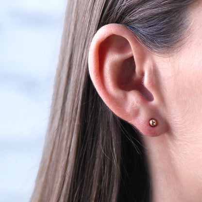 silver gold ball stud earrings