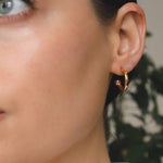 Gold Plated Ball End Open Hoop Earrings - hersey-and-son