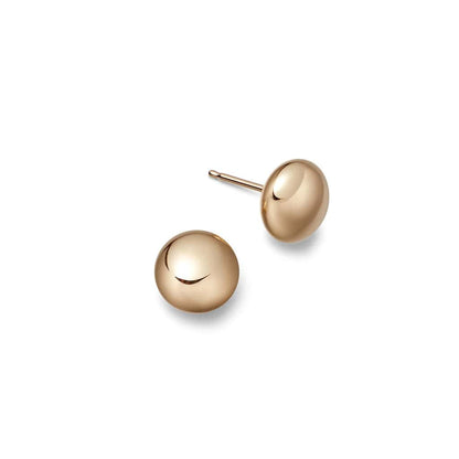 Gold button stud earrings