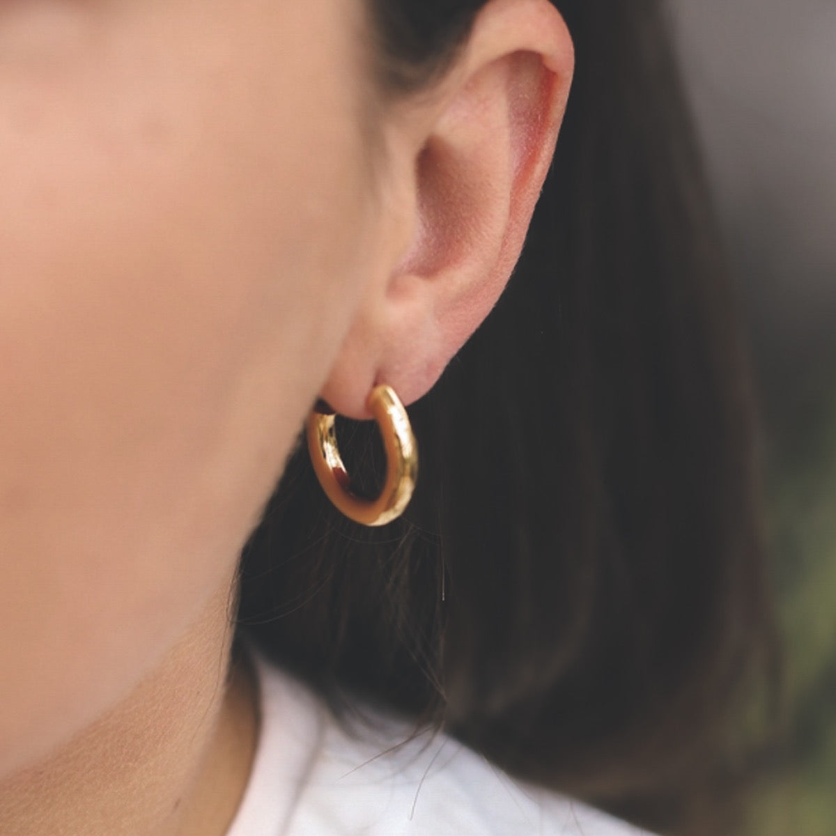Chunky Gold plated and silver hoop earrings