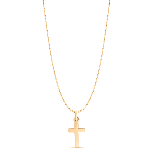 Solid 9ct Gold Deluxe Cross Pendant