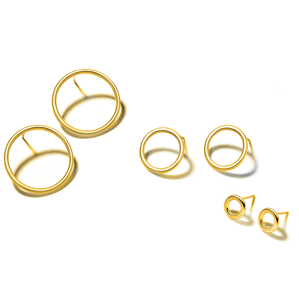 Gold Plated Front facing hoop earrings 