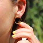 Front Facing Gold Plated & Silver Hoop Earrings - hersey-and-son