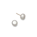 Gold Button Pearl Earrings - hersey-and-son
