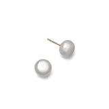 Gold Button Pearl Earrings - hersey-and-son