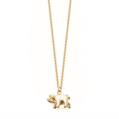 22ct Gold Plated and Silver Pig Necklace