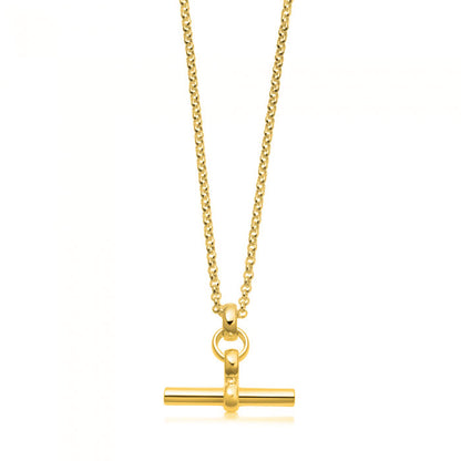 22ct Gold Plated and Silver T-Bar Necklace