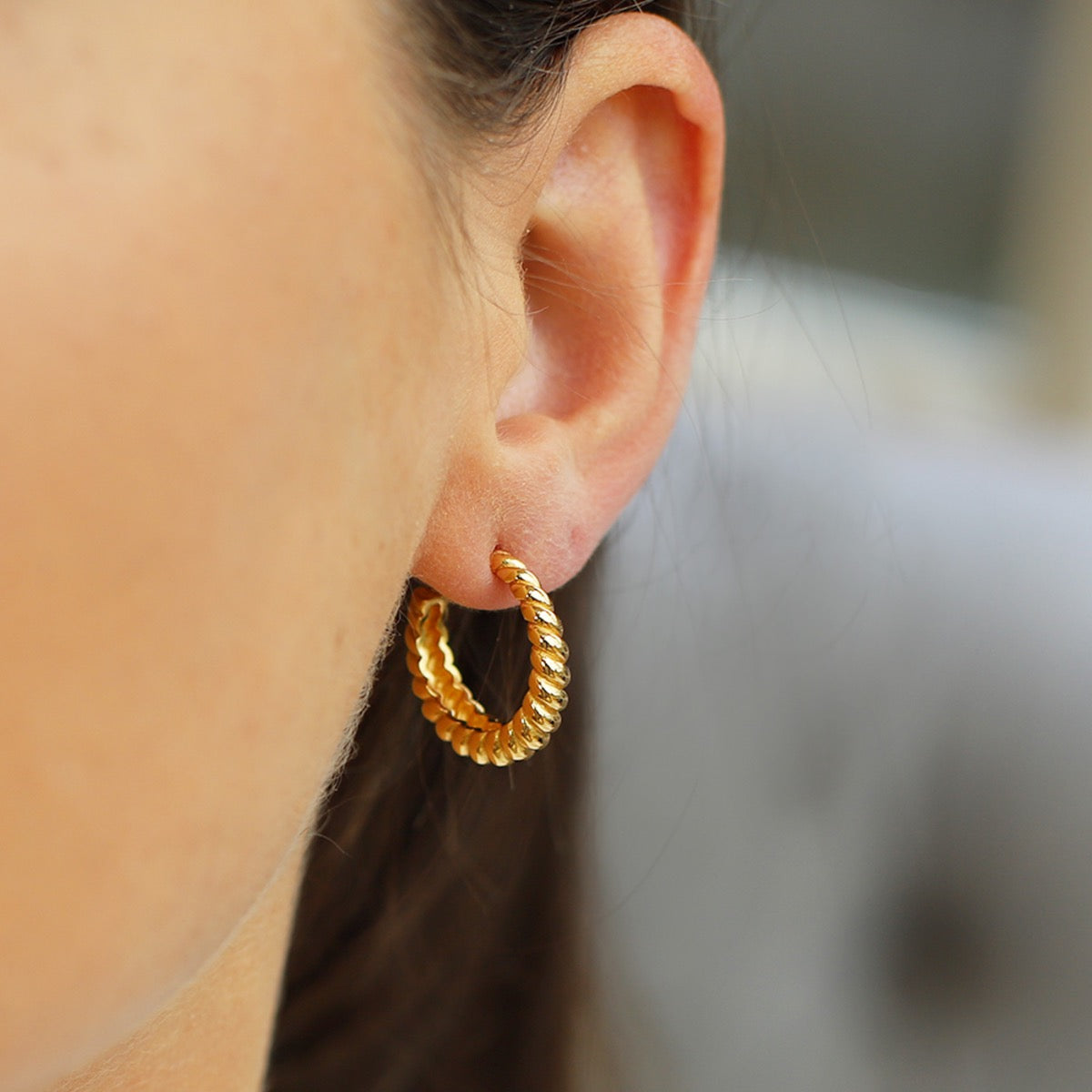 Large Gold Teardrop Earrings Earrings Luana Coonen Pistachios