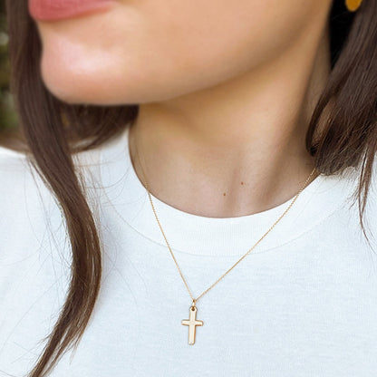 Solid 9ct Gold Deluxe Cross Pendant