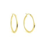 Sterling Silver and 18ct Gold Plate Square Edge Hoops - hersey-and-son