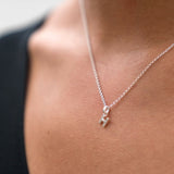 Mini Silver Letter "H" Initial Necklace - hersey-and-son