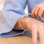 Silver Bangle No.2 - Hammered 6mm - hersey-and-son