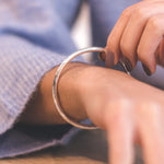 Silver Bangle No.2 - Hammered 8mm - hersey-and-son