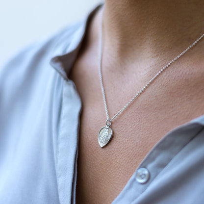Silver heart st christopher necklace