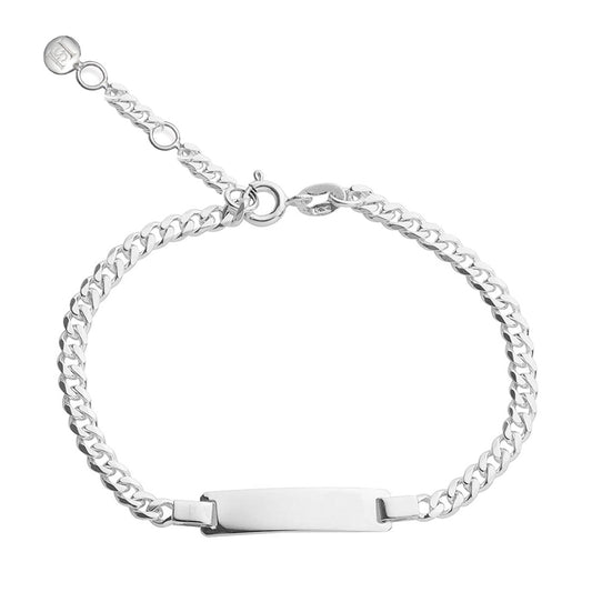 Ladies Slim Silver Identity Bracelet