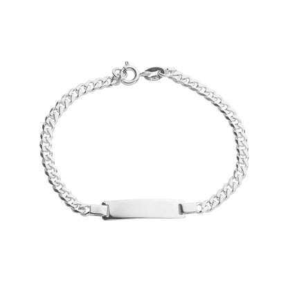 Silver heart identity bracelet