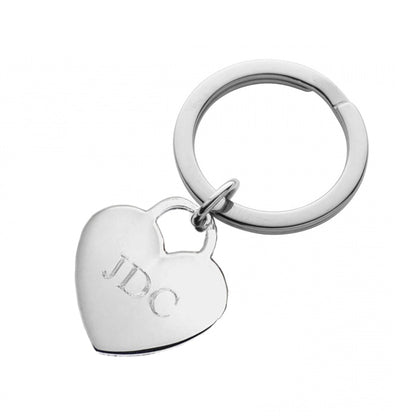 Silver Personalised Heart Keyring