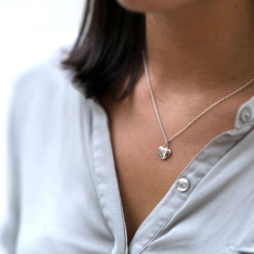 Sterling Silver Heart Pendant - hersey-and-son