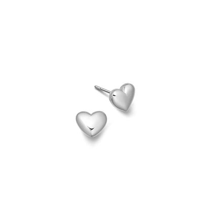 Silver heart stud earrings