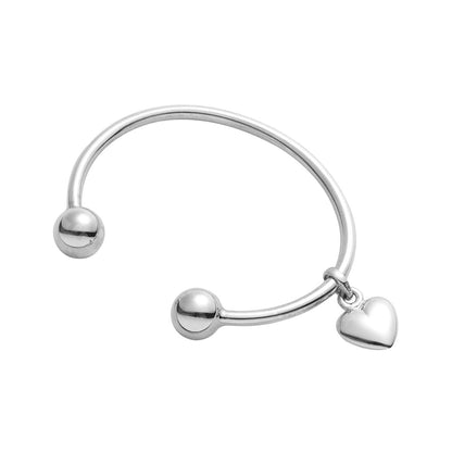 Childs Silver Torque Bangle Heart