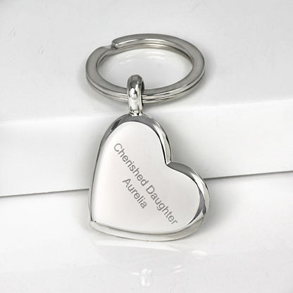 Heart Keyring Engraved
