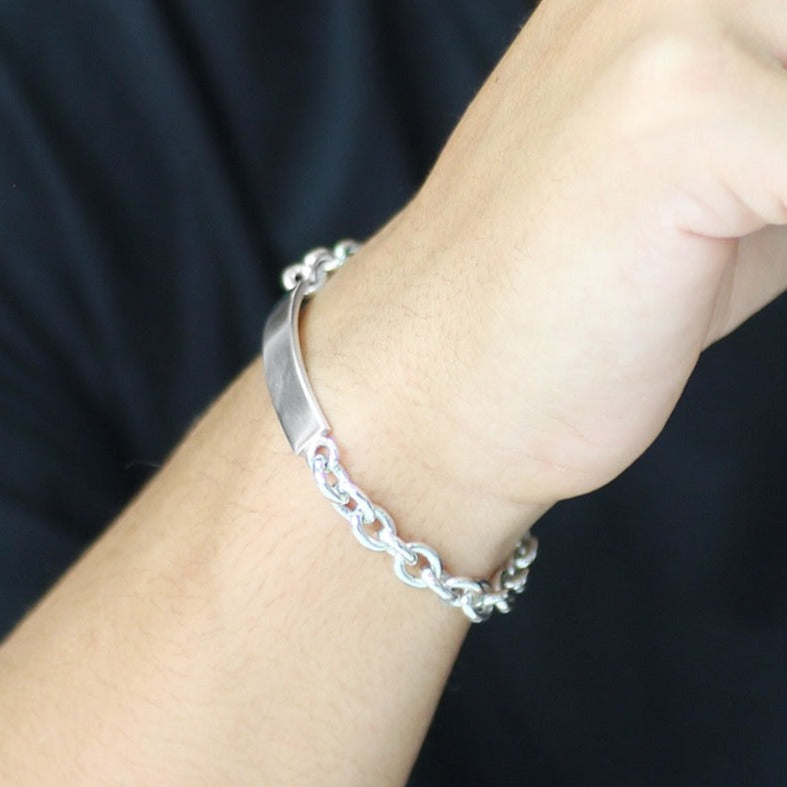 Silver heavy chain bracelet 