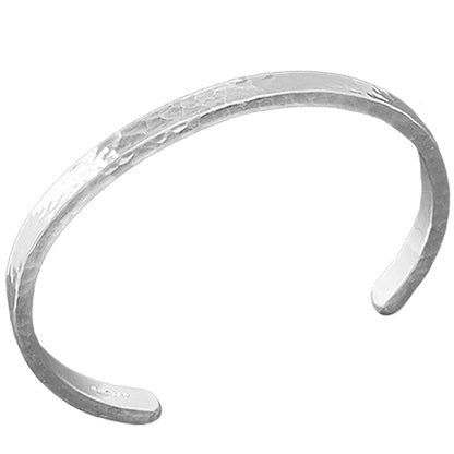 Silver Mens beaten bracelet