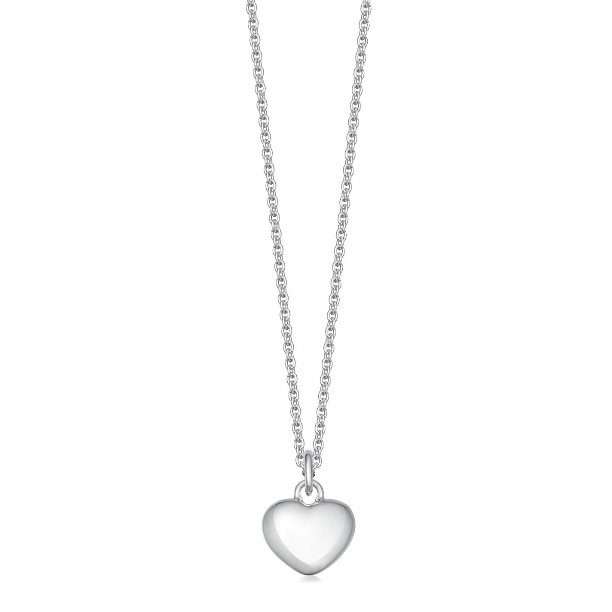 Solid silver heart necklace for girls