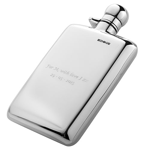 Silver Hip Flask Engraved