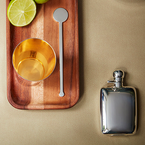 Chunky Silver Hip Flask 3.5oz