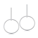 Sterling Silver Hoop Drop Earrings - hersey-and-son