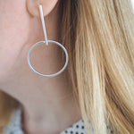 Sterling Silver Hoop Drop Earrings - hersey-and-son