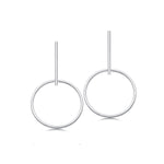 Sterling Silver Hoop Drop Earrings - hersey-and-son