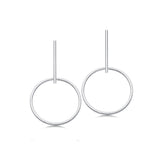 Sterling Silver Hoop Drop Earrings - hersey-and-son