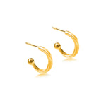 Gold Plated Ball End Open Hoop Earrings - hersey-and-son