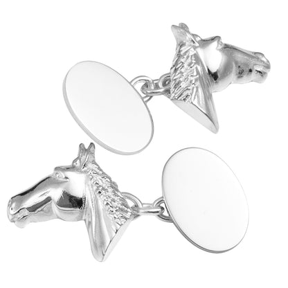 Silver Horse Head Cufflinks