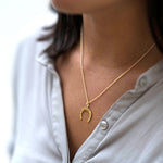 Yellow Gold Vermeil Lucky Horseshoe Pendant - hersey-and-son