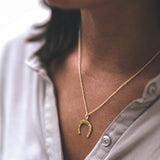 Yellow Gold Vermeil Lucky Horseshoe Pendant - hersey-and-son