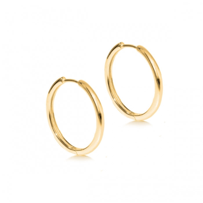 Gold Plated and Silver Huggie Hoop Earring - 25mm