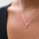 Mini Silver Letter "I" Initial Necklace - hersey-and-son