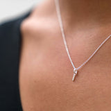 Mini Silver Letter "I" Initial Necklace - hersey-and-son
