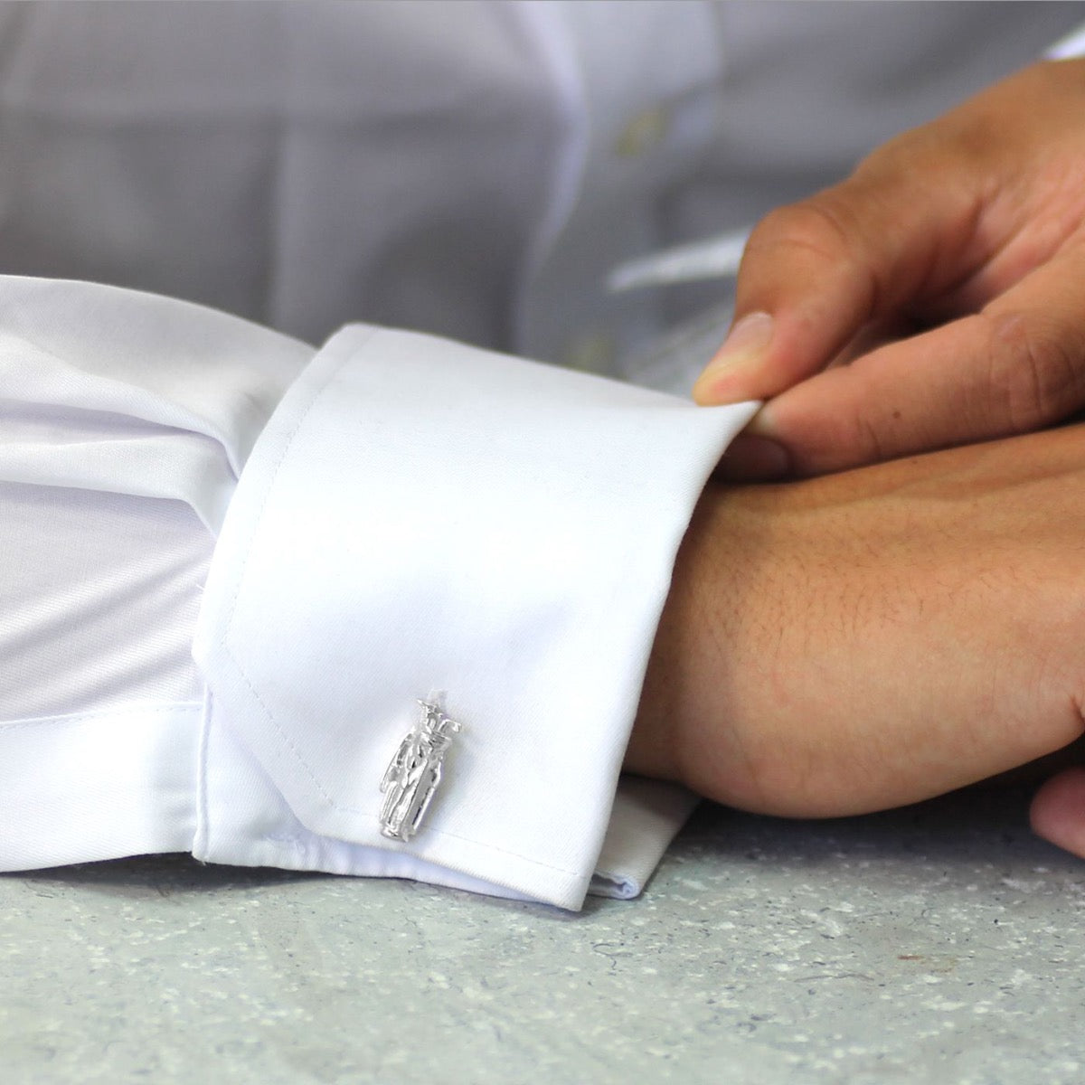 Silver Golf Bag Cufflinks