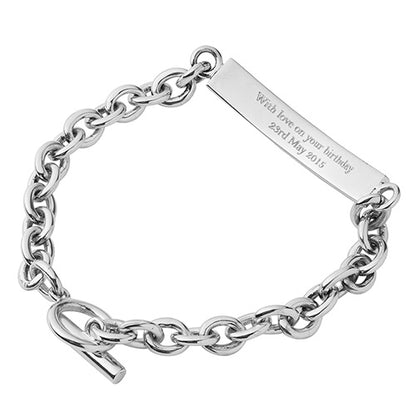 Engraved Silver Identity Bracelet