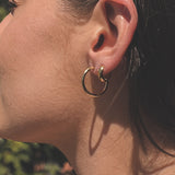 Gold Plated and Silver Hoop Earrings - hersey-and-son