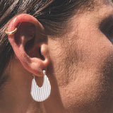 Sterling Silver Deco Fan Earrings - hersey-and-son