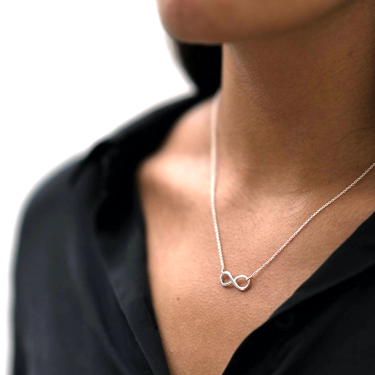 Sterling silver infinity necklace