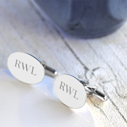 Silver Initial cufflinks