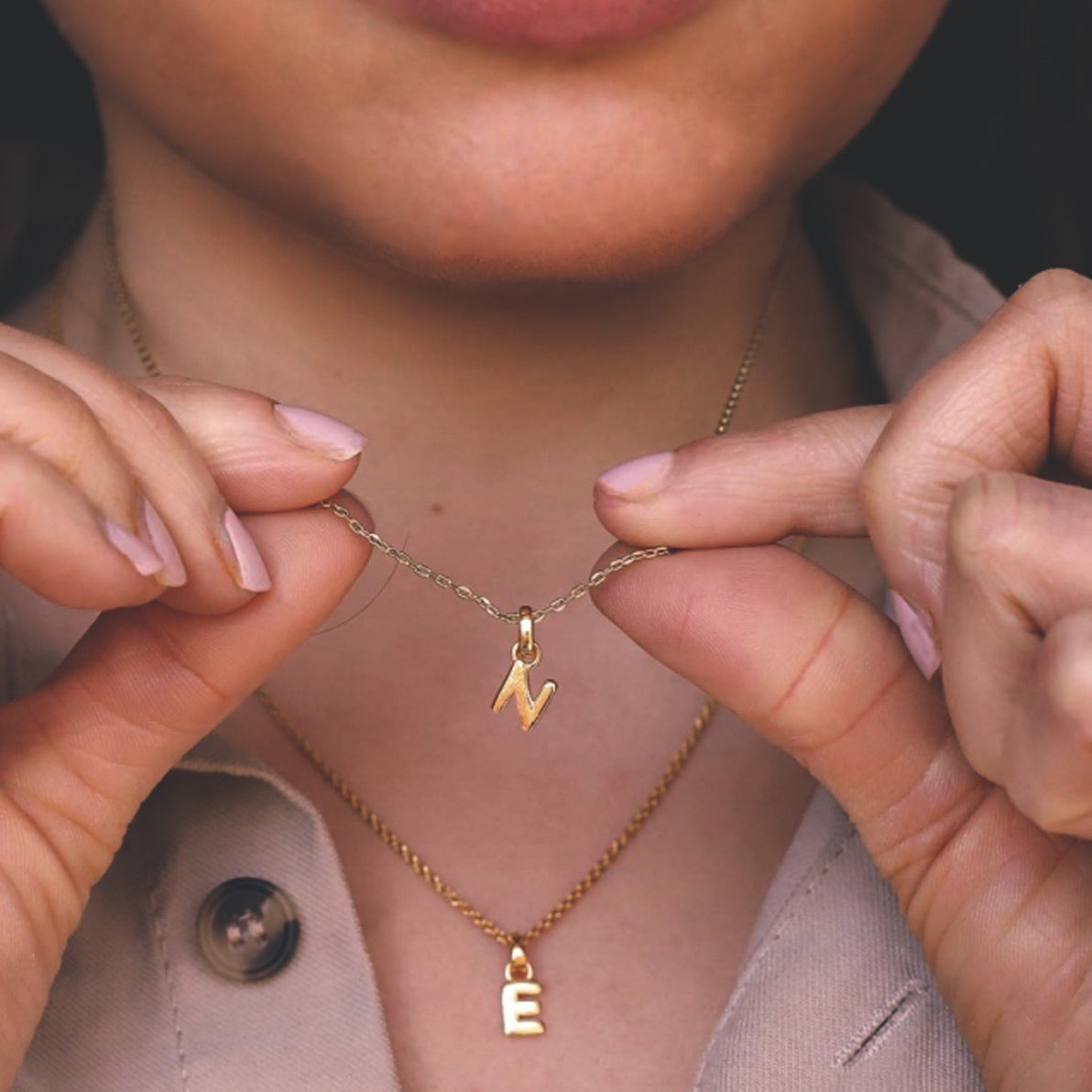 18ct Gold plated & Sterling Silver Initial Letter Necklace - hersey-and-son